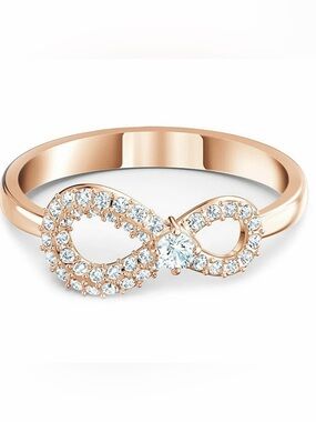 Swarovski Rose Gold Infinity Pendant Necklace with Crystals